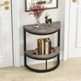 thumbnail image 1 of Tribesigns 2-Tier End Table Half Round, Farmhouse Demi-Lune Accent Table Curved Edge Wood Slim C Table for Sofa Couch, Living Room Small Space, 1 of 6