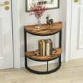 thumbnail image 1 of Tribesigns 2-Tier End Table Half Round, Narrow Semi Circle Side Tables with Storage Shelf, 1 of 7