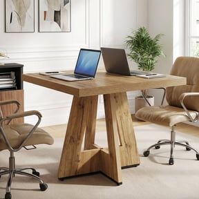 Tribesigns 31.5" Square Conference Table, Wooden Meeting Table for 2-4 People