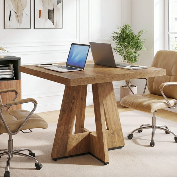 Tribesigns 31.5" Square Wood Conference Table, Compact Meeting Table For 2-4 People for Small Office/Home Conference Nook