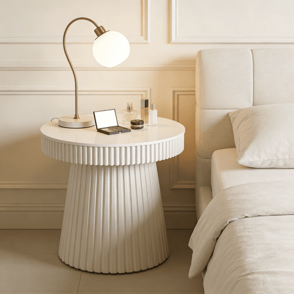 Tribesigns 31.5 inches End Table, Round Bedside Table Nightstand ...