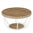 thumbnail image 2 of Tribesigns Round Coffee Table - 31.5 Inch 2-Tier Wooden Cocktail Table With Storage Shelf 2 of 6