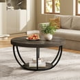 thumbnail image 1 of Tribesigns 32 Inches Round Coffee Table, Modern 2-Tier Center Table with Storage Open Shelves, Wooden Circle Coffee Table Sofa Side Table with Metal Legs, 1 of 10