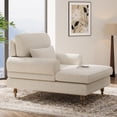 thumbnail image 1 of Tribesigns 37.8" Oversized Chaise Lounge with Adjustable Backrest, Indoor Modern Comfy Chair Sleeper (Off-White), 1 of 7