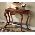 thumbnail image 1 of Tribesigns 38 Inch Vintage Carved Console Table Victorian Half Moon Sofa Table with Hollow Floral Apron and Cabriole Legs, Traditional Sofa Tables for Entryway, Hallway, Living Room, 1 of 1