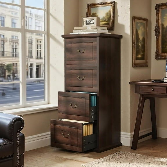 4-Drawer File Cabinet Filing Cabinet, Vertical File Cabinet for A4 /Letter Size for Home Office