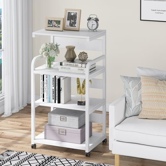 Tribesigns 4-Shelf Mobile Printer Stand with Storage Shelves, Rolling Printer Stand with 4 Wheels