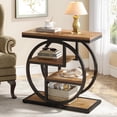thumbnail image 1 of Tribesigns 4-Tier End Table for Living Room, Wood Narrow Side Table for Bedroom, Natural Brown, 1 of 7