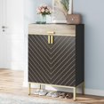 thumbnail image 1 of Tribesigns 4-Tier Shoe Cabinet with Drawers & Adjustable Shelves, Wooden Shoe Storage Cabinet with Doors for Entryway Foyer Hallway,Faux Marble Top, 1 of 6