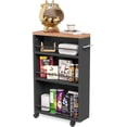 thumbnail image 1 of Tribesigns 4 Tier Slim Storage Cart with Wheels, Rolling Kitchen Cart Utility Cart with Storage Shelf, Black, 1 of 17