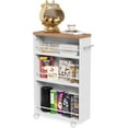 thumbnail image 1 of Tribesigns 4 Tier Slim Storage Cart with Wheels, Rolling Kitchen Cart Utility Cart with Storage Shelf, White, 1 of 11
