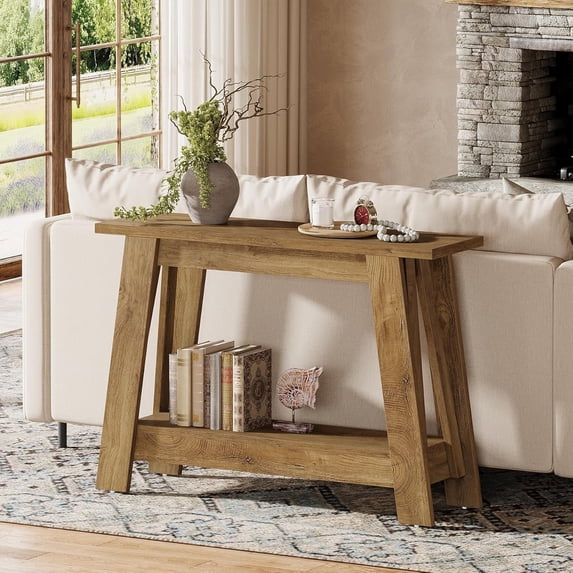 Tribesigns 41.3" Farmhouse Console Table, 2-Tier Wooden Entryway Table with Storage