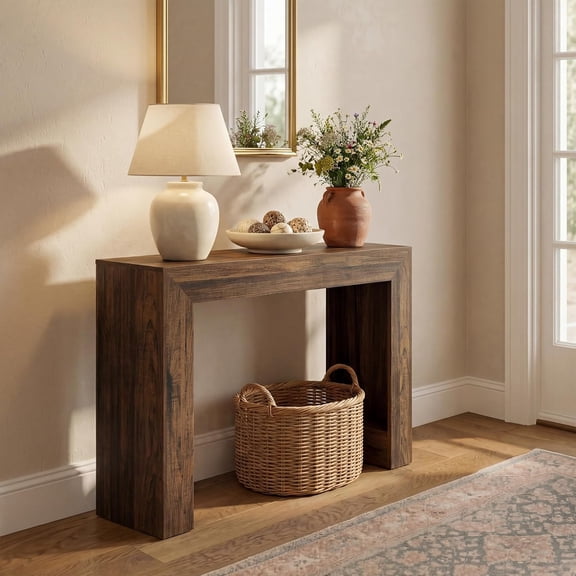 Tribesigns 41.3 Inch Console Table, Narrow Entryway Table for Space Saving, for Living Room, Entryway, Hallway (Retro Brown)
