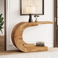 thumbnail image 1 of Tribesigns 43.3" C-Shaped Console Table, Mid-Century Modern Wood Entryway Hallway Table, 1 of 6