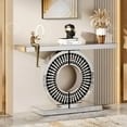 thumbnail image 1 of Tribesigns 43-Inch Silver Mirrored Console Table, Glass Sofa Table with Sparkling Crystal Inlay Base, 1 of 7