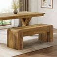 thumbnail image 1 of Tribesigns 47.24" Dining Bench Set of 2, Engineered Wood Kitchen Bench with Heavy-Duty Legs, Rustic Seating for Dining Room, Kitchen or Café, Easy Assembly, 1 of 7