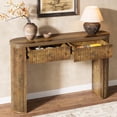 thumbnail image 1 of Tribesigns 47.24-Inch Oval Curved Console Table with Hidden Storage Drawers, Farmhouse Fluted Entryway Furniture for Living Room, Hallway, 1 of 7
