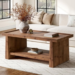 Tribesigns 47.24" Rectangular Solid Wood Coffee Table