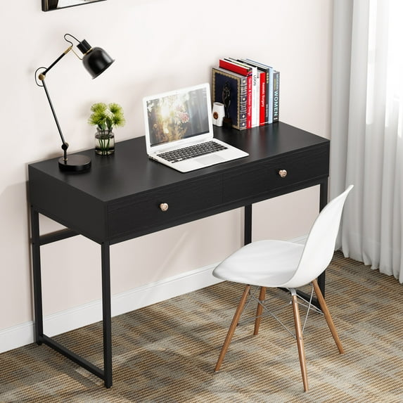 Tribesigns 47" Computer Desk with 2 Drawers, Modern Simple Laptop Desk Writing Desk for Home Office