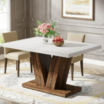 Tribesigns 47-Inch Dining Table for 4 to 6, Farmhouse Wood Kitchen Table for Dining Room，White