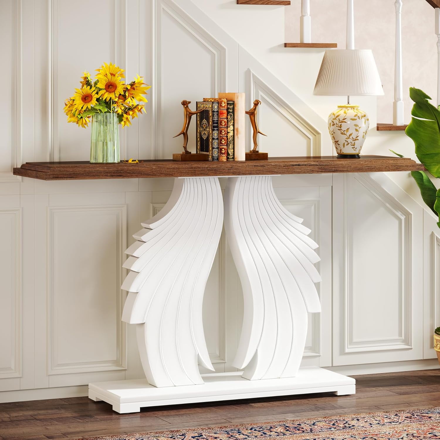 Tribesigns 47 in. Console Table, Farmhouse Wood Narrow Entryway Table
