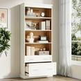 thumbnail image 1 of Finmind 5-Shelf Bookcase with File Storage Drawer, 72" Tall White Bookshelf for Home Office, 1 of 7