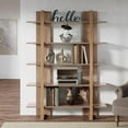 thumbnail image 1 of Tribesigns 5-Tier 47 Inches Wide Book Shelf Bookcase, Farmhouse Open Bookshelves Etagere Display Office Shelving Unit, for Living Room, Office & Bedroom, Metal & Wood, Retro Brown, 1 of 5