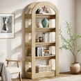 thumbnail image 1 of Tribesigns 5-Tier Bookshelf, Arch-Shaped Wooden Bookcase Display Shelf for Living Room Office, 1 of 6