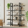 thumbnail image 1 of Tribesigns 5-Tier Bookshelf, Industrial 72 inch Bookcase, Black, 1 of 6