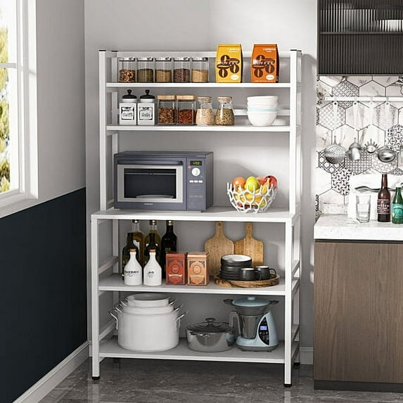 Tribesigns 5-Tier Kitchen Baker's Rack, Microwave Stand Utility Storage Shelf with Hutch