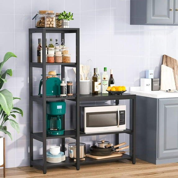 Tribesigns 5-Tier Kitchen Bakers Rack with Utility Storage Shelf, Freestanding Microwave Oven Stand Kitchen Spice Rack Shelf Organizer
