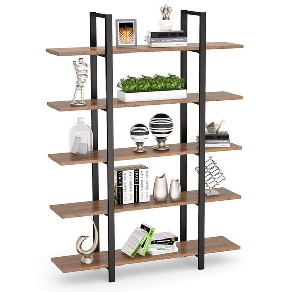 Tribesigns 5-Tier Large Open Bookshelf, Industrial Etagere Bookcase Storage Display Shelves for Home and Office