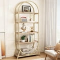 thumbnail image 1 of Tribesigns 5-Tier Open Bookshelf, 70.8" Tall Arched Bookcase, Modern Brown Storage Bookshelves, Display Rack Shelving Unit Easy Assembly, 1 of 5