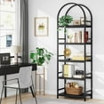 thumbnail image 1 of Tribesigns 5-Tier Open Bookshelf, 74.4" Wood Bookcase Storage Shelves with Metal Frame, Freestanding Display Rack Tall Shelving Unit for Office, Bedroom, Living Room, Easy Assembly(Black, 1PC), 1 of 7