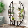 thumbnail image 1 of Tribesigns 5-Tier Plant Stand with Hook, Multifunctional Curved Display Shelf Flower Stand Rack, 1 of 7