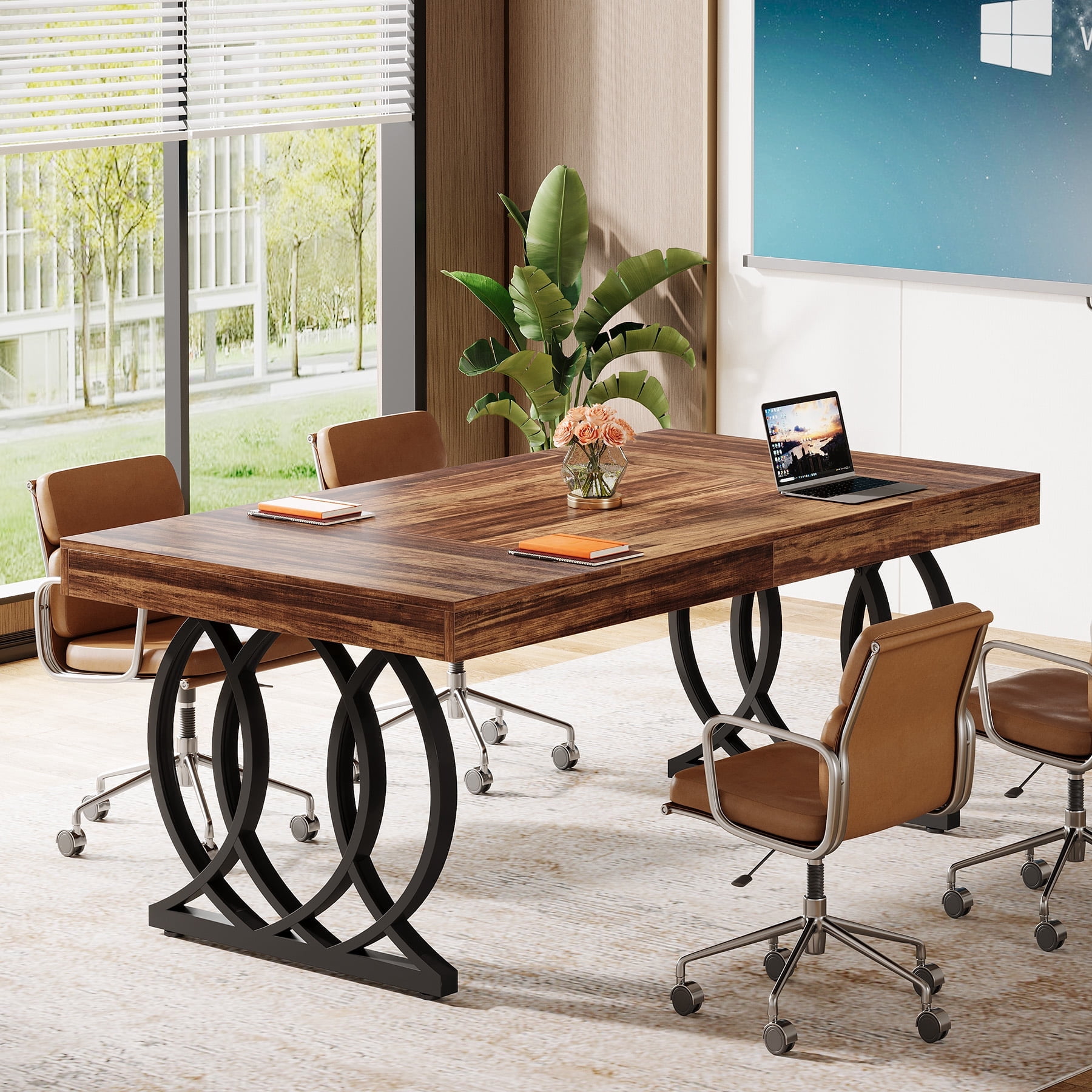 Tribesigns 5 ft Conference Table for 4 to 6, 63-inch Rectangle Meeting ...