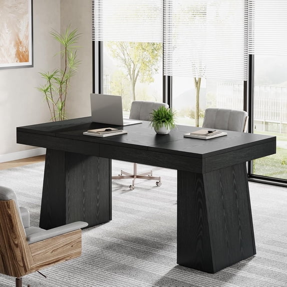 Tribesigns 55.1" Conference Table for 4-6 People, Modern Meeting Table with Thick Tabletop