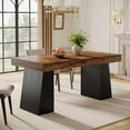 thumbnail image 1 of Tribesigns 55“ Dining Table for 4-6, Rectangular Wooden Dining Room Table, Kitchen Dinner Table, Black & Brown, 1 of 7