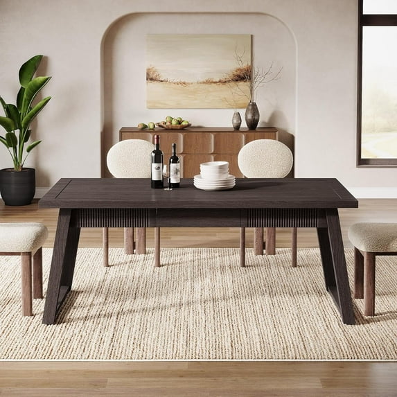 Tribesigns 55-Inch Dining Table with Storage Drawer for Dining Room
