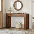 Tribesigns 55Inch Farmhouse Console Table, Wood Sofa Table Behind the