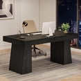 thumbnail image 1 of Tribesigns 55 Inches Executive Desk, Mid-Century Modern Home Office Desk with Double Trapezoid Base, 1 of 7