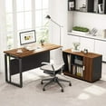 thumbnail image 1 of Tribesigns 55 L-Shaped Computer Desk with Cabinet , Executive Desk Tablewith 39” Storage File Cabinet for Home Office, 1 of 7
