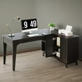 thumbnail image 1 of Tribesigns 57" L-Shaped Office Desk - Wooden Corner Computer Desk w/ Storage Shelves, Modern Design for Home Office, Black, 1 of 7