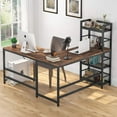 thumbnail image 1 of Tribesigns 59 Inch L Shaped Computer Desk with 4-Tier Storage Shelves, Corner Desk for Home Office, 1 of 5