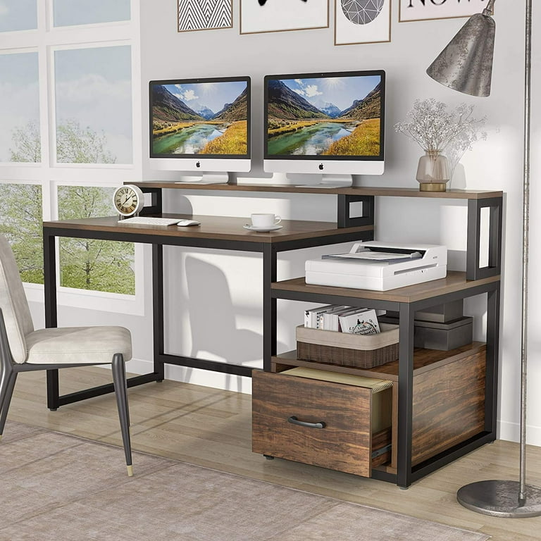59 inch desk with drawers deals