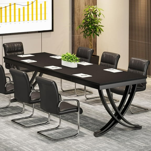 Tribesigns 6.5 FT Conference Table for 6-8 People, 78 inch Long Rectangular Seminar Table with Strong Metal Frame (Only Table, 1pc)