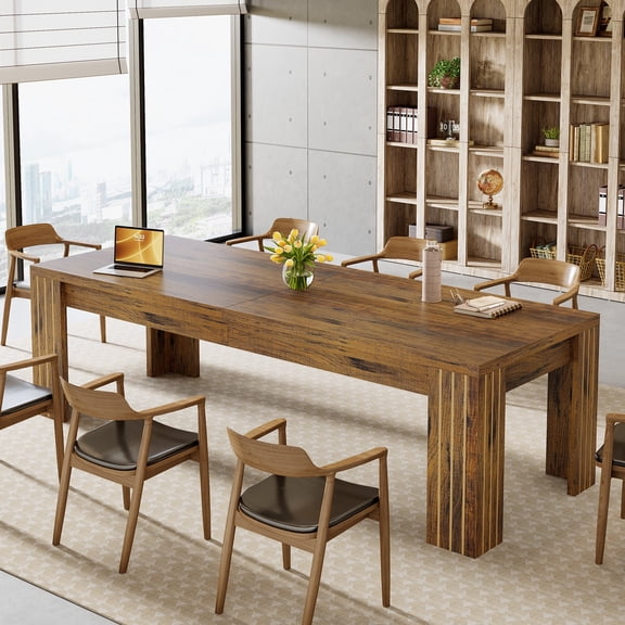 Tribesigns 6.5 ft Conference Table, 78.74-inch Long Rectangular Meeting Table for 6-8 People, Dark Brown