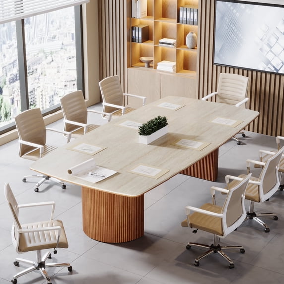Tribesigns 6.56 ft Conference Table, Large Rectangle Meeting Table for 8-10 People (Without Chair)