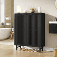 thumbnail image 1 of Tribesigns 6-Tier Bathroom Floor Cabinet, Wooden Bathroom Storage Cabinet, Large Sideboard Cabient for Bathroom/Kitchen/Living Room (Black), 1 of 7