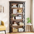 thumbnail image 1 of Tribesigns 6-Tier Bookcase, 71 Inches Industrial Bookshelves and Bookcases, Floor Standing 5 Shelf Display Storage Shelves Tall Bookcase for Home Office, Living Room, Bed Room, 1 of 7